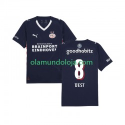 Camisola PSV Eindhoven Sergino Dest 8 Homem Equipamento Segundo 2025-2026 Manga Curta